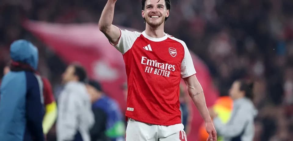 Arsenal player celebrating after a match victory