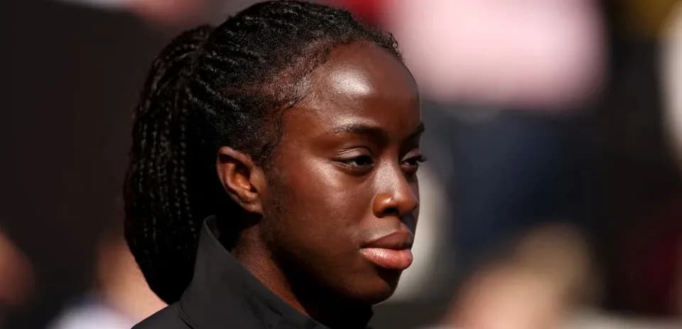 Athlete with braided hair during event