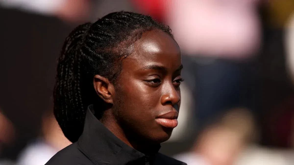 Athlete with braided hair during event