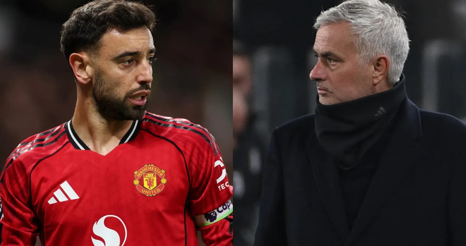 Bruno Fernandes and José Mourinho in profile