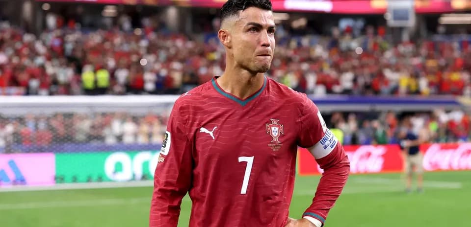 Cristiano Ronaldo in Portugal jersey on the field