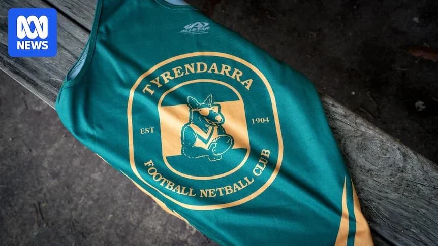 Tyrendarra Football Netball Club jersey on wooden surface