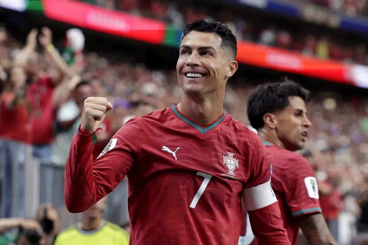 Cristiano Ronaldo celebrating goal for Portugal
