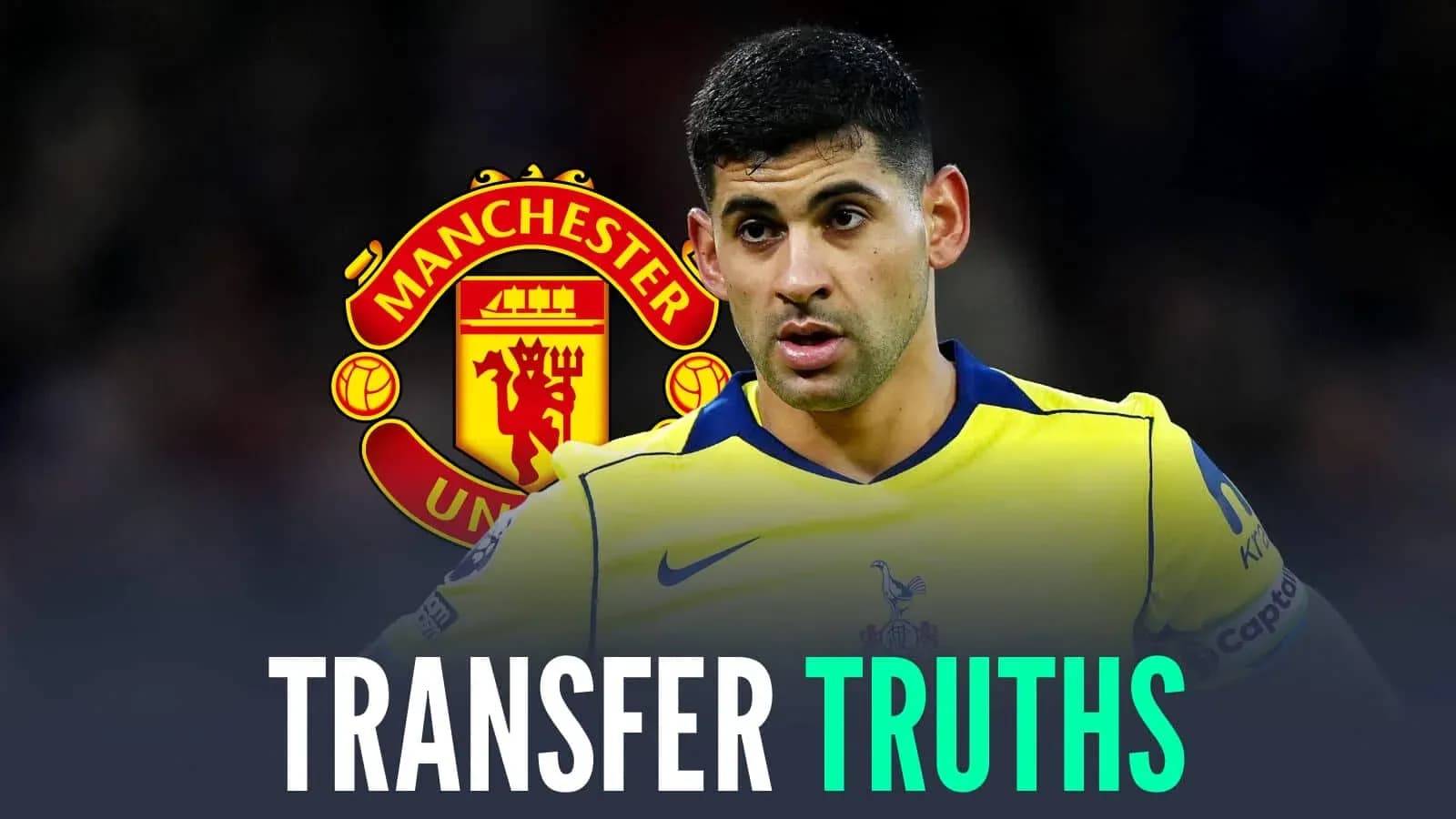 Futbolçu Manchester United emblemi ilə mətndə