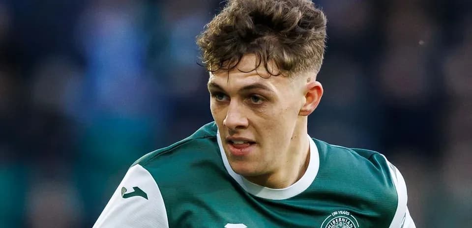 Hibernian player in action during match