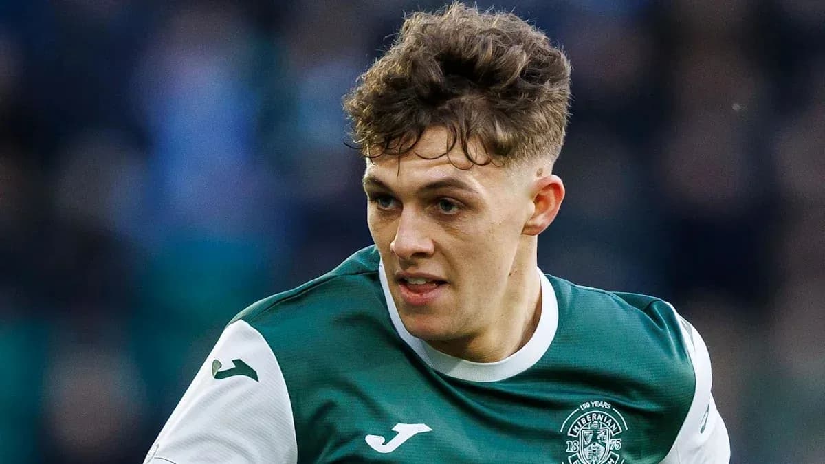 Hibernian player in action during match