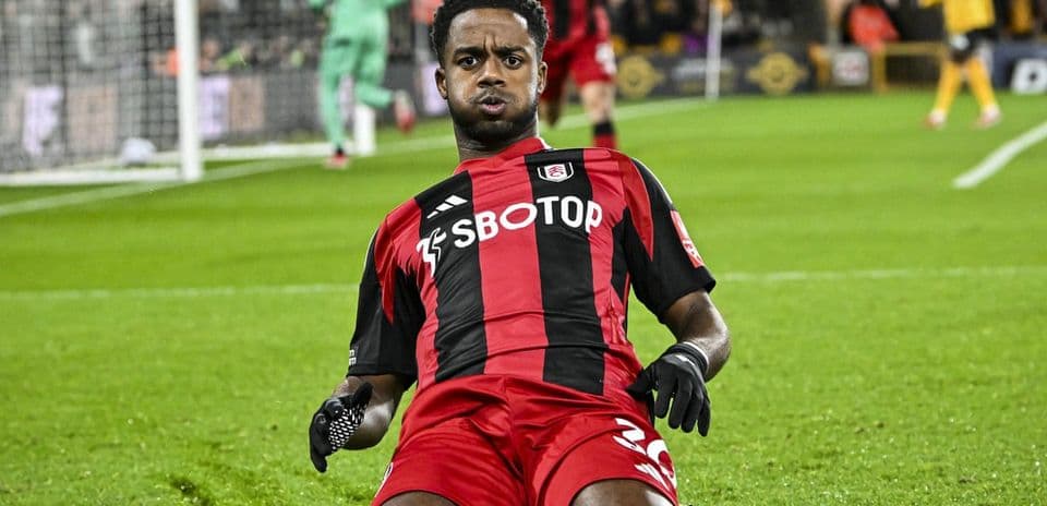Fulham oyunçusu qol vurduqda sevinir