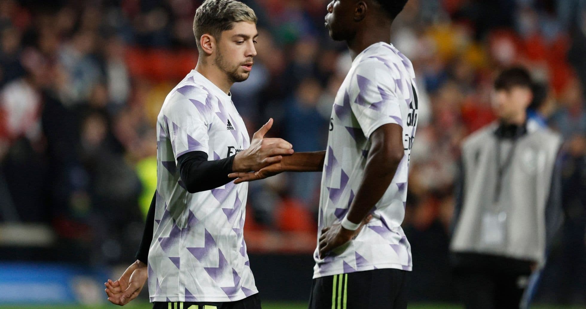 Real Madrid players interacting on the pitch