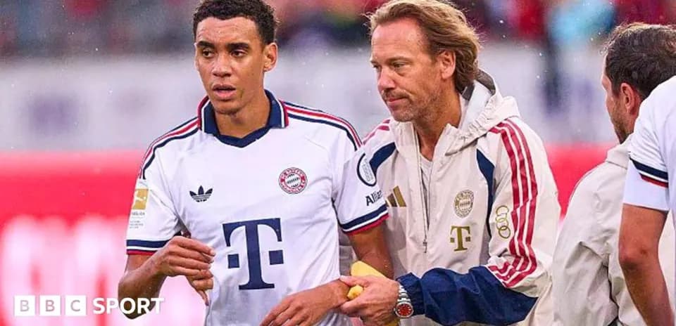 Bayern Munich player receiving attention from staff