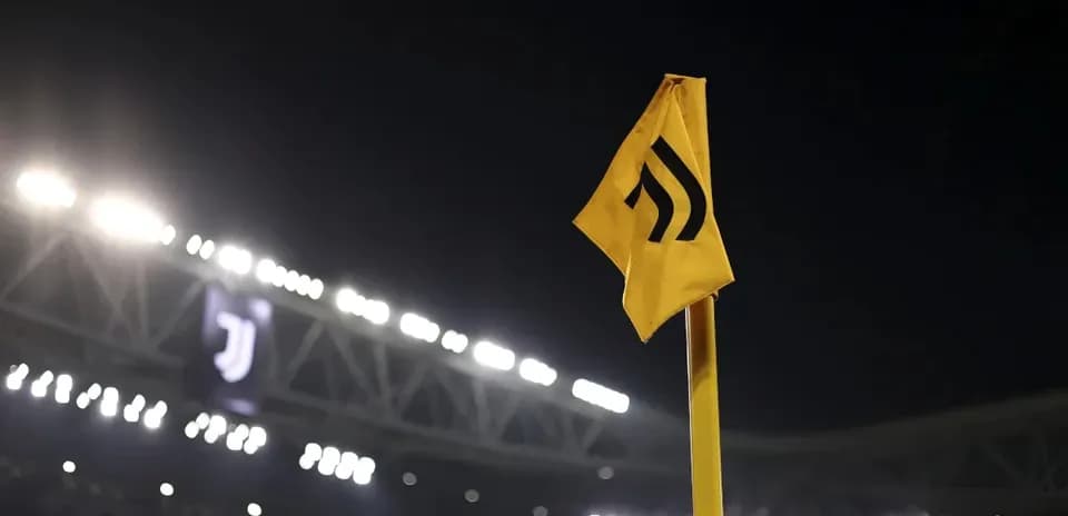 Juventus corner flag at stadium during night