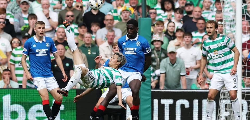 Player performing bicycle kick during match