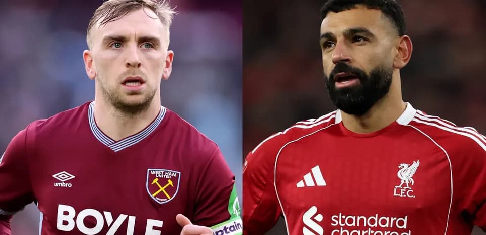 West Ham and Liverpool players during match close-up