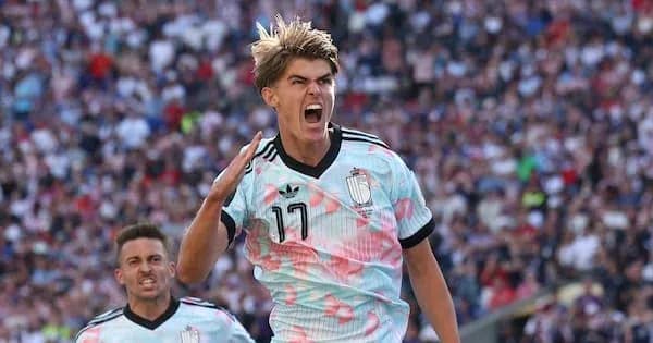 Player celebrating a goal during a match