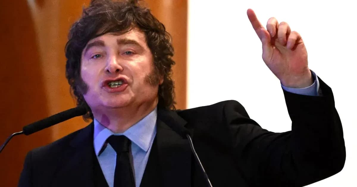 Speaker gesturing passionately at podium during speech