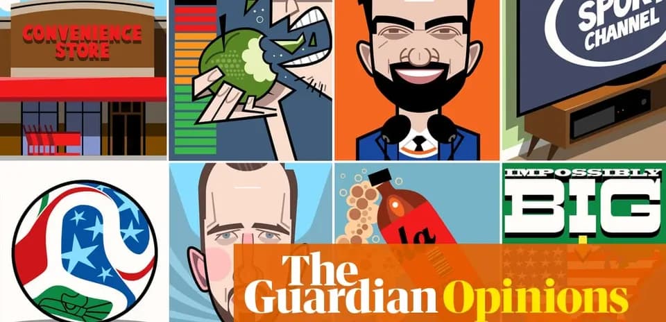 Collage of illustrations related to sports and media