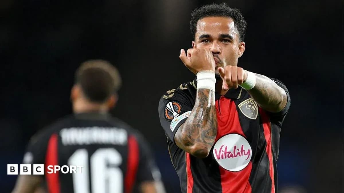 Bournemouth player celebrating a goal during match