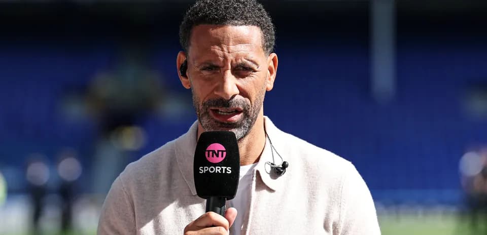 Analyst speaking into microphone before match