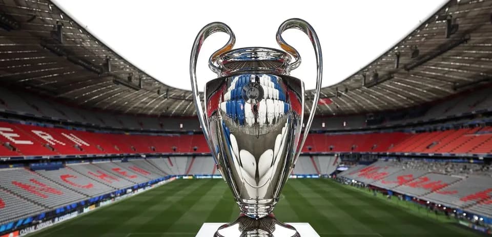 UEFA Champions League trophy at stadium