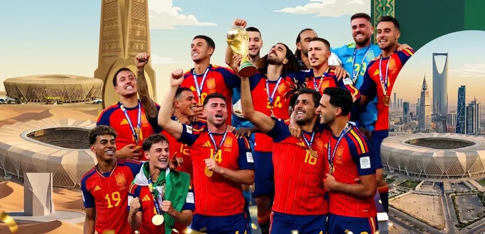 İspaniya futbol komandası kubok qaldırır