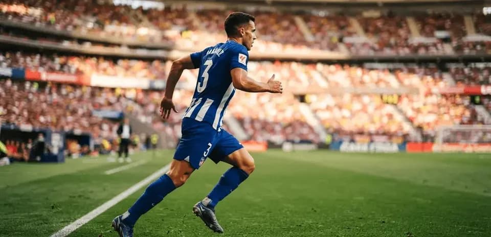 Futbolçu meydançada qaçaraq topa yaxınlaşır