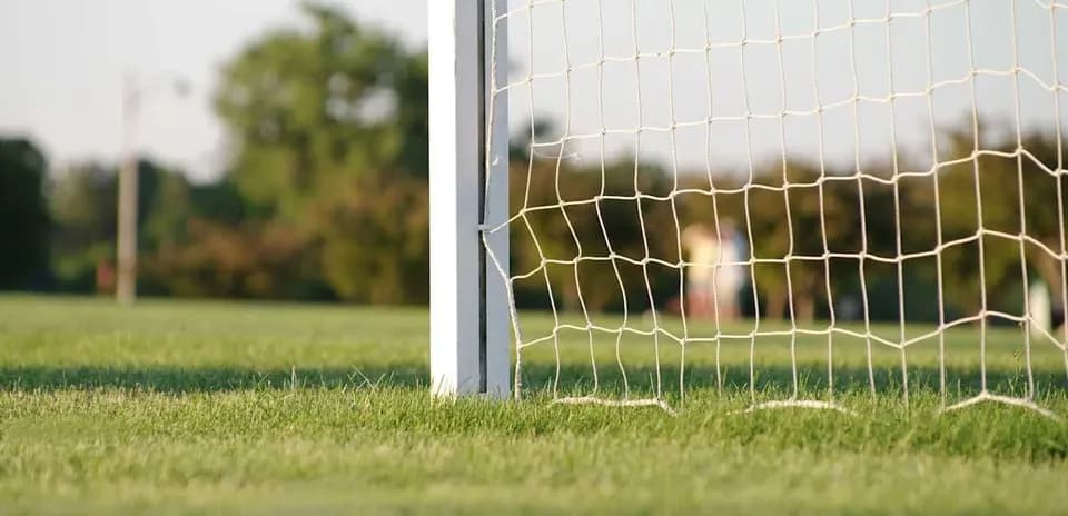 Goalpost and net on a soccer field