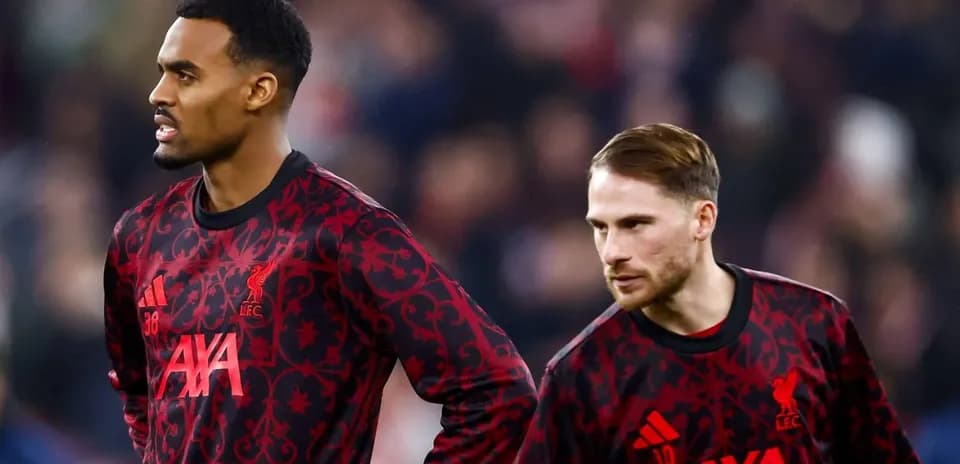 Liverpool players warming up before the match
