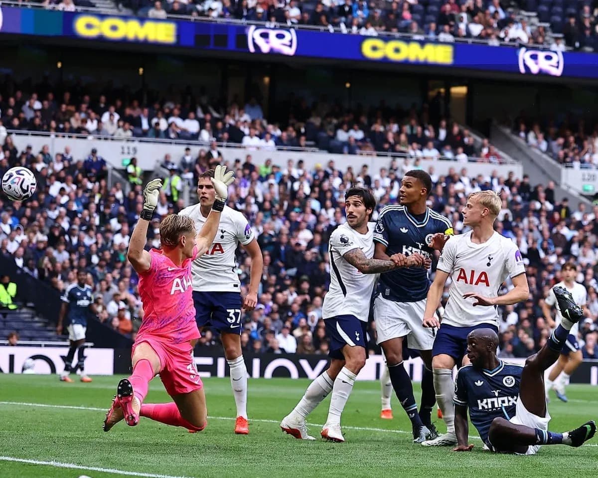 Tottenham və Newcastle oyunçuları mübarizə aparır