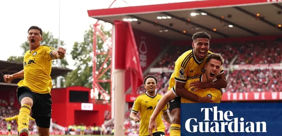 Wolverhampton players celebrating a goal at stadium