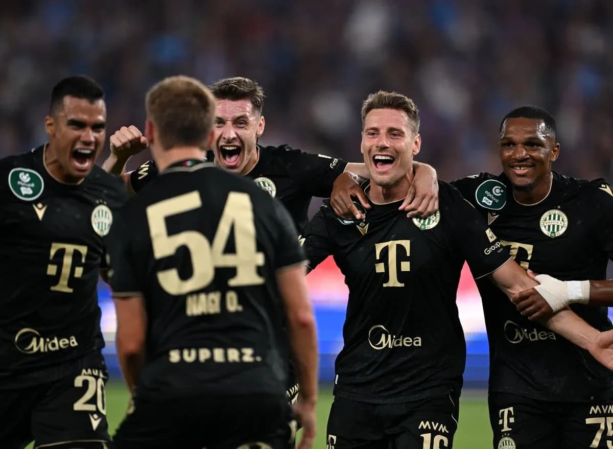 Ferencvárosi TC futbolçularının sevinci