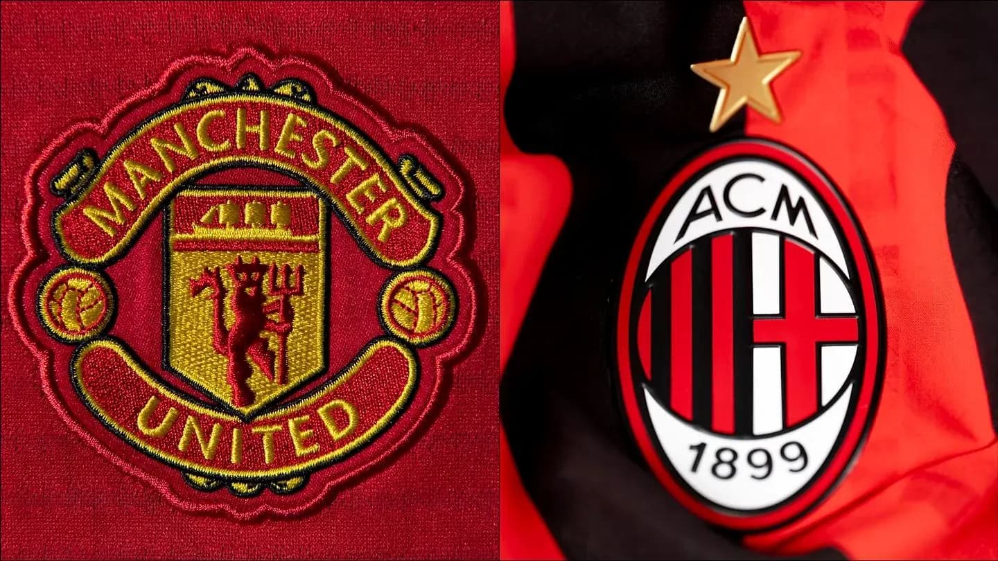 Manchester United and AC Milan club logos