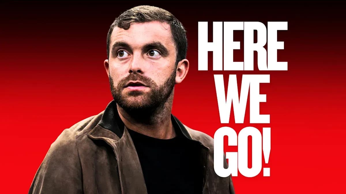 Man looking to the side with text overlay