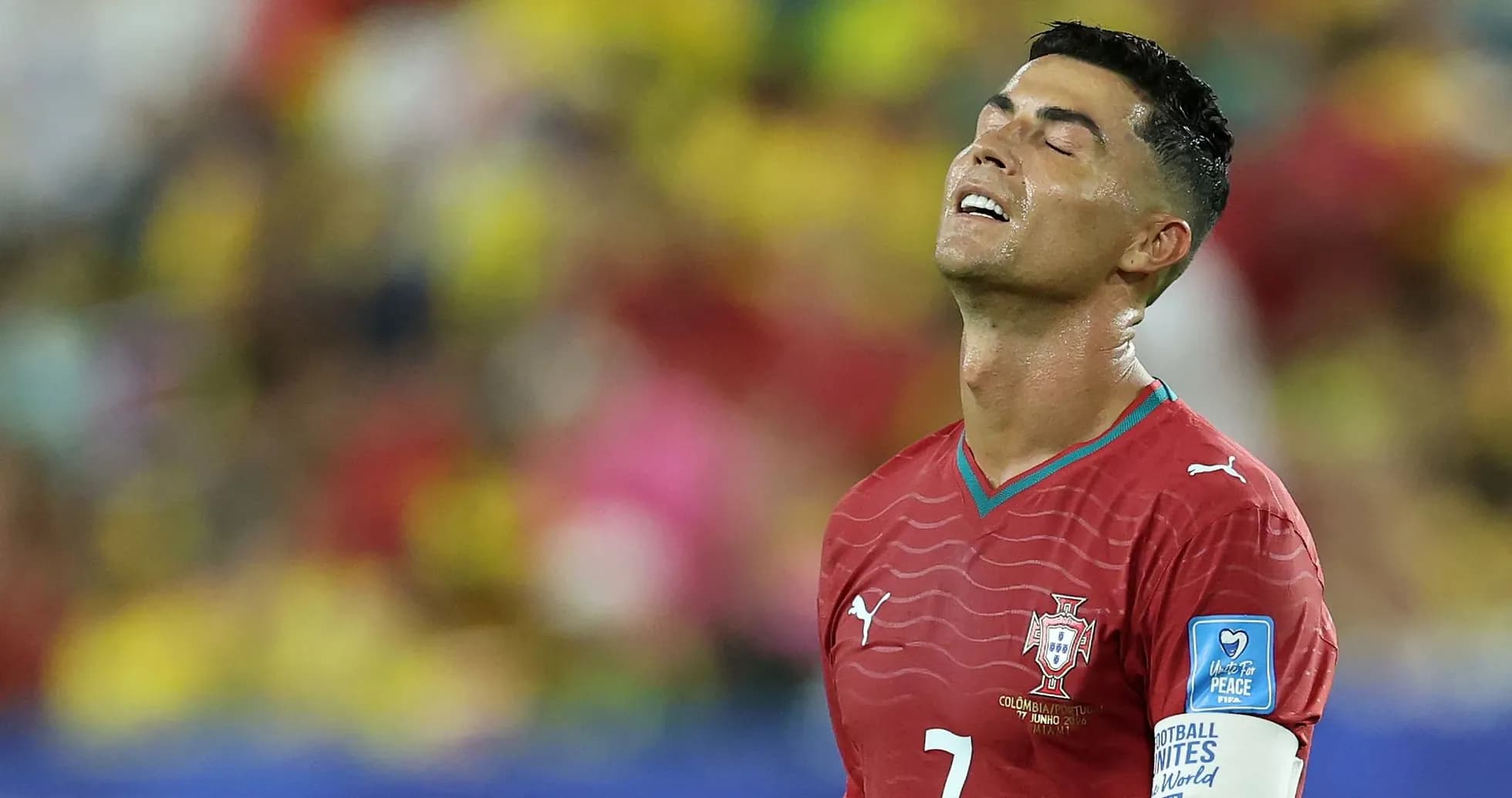 Cristiano Ronaldo in Portugal jersey during match