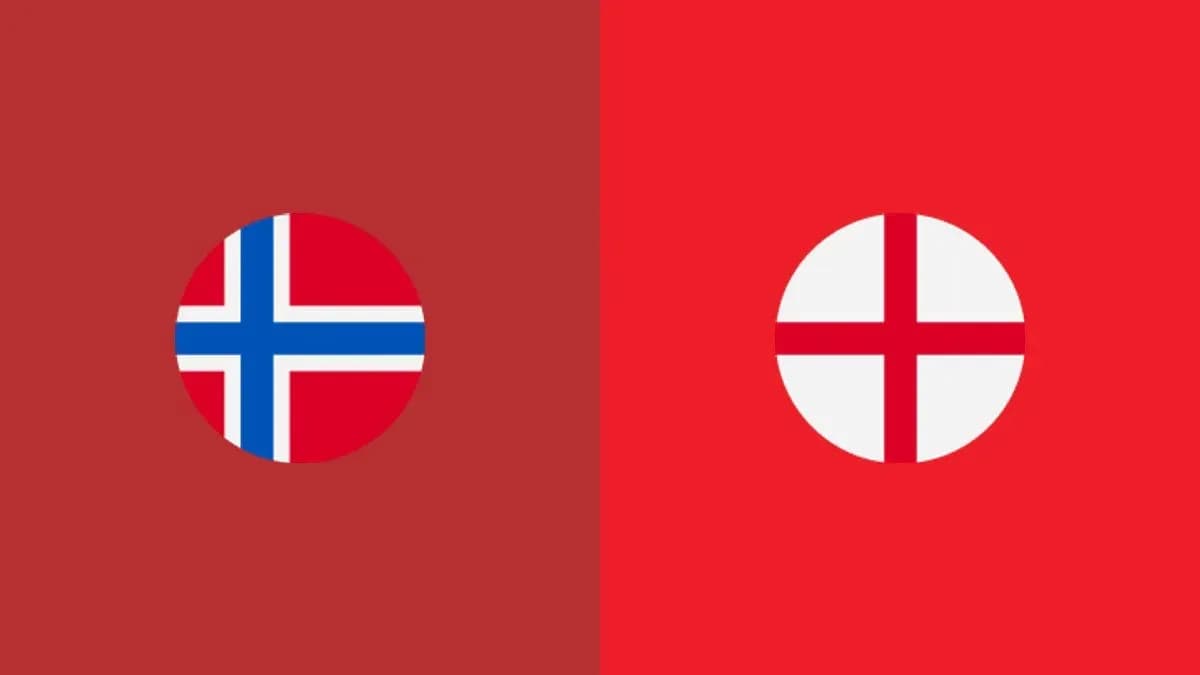 Norwegian and English flags side by side