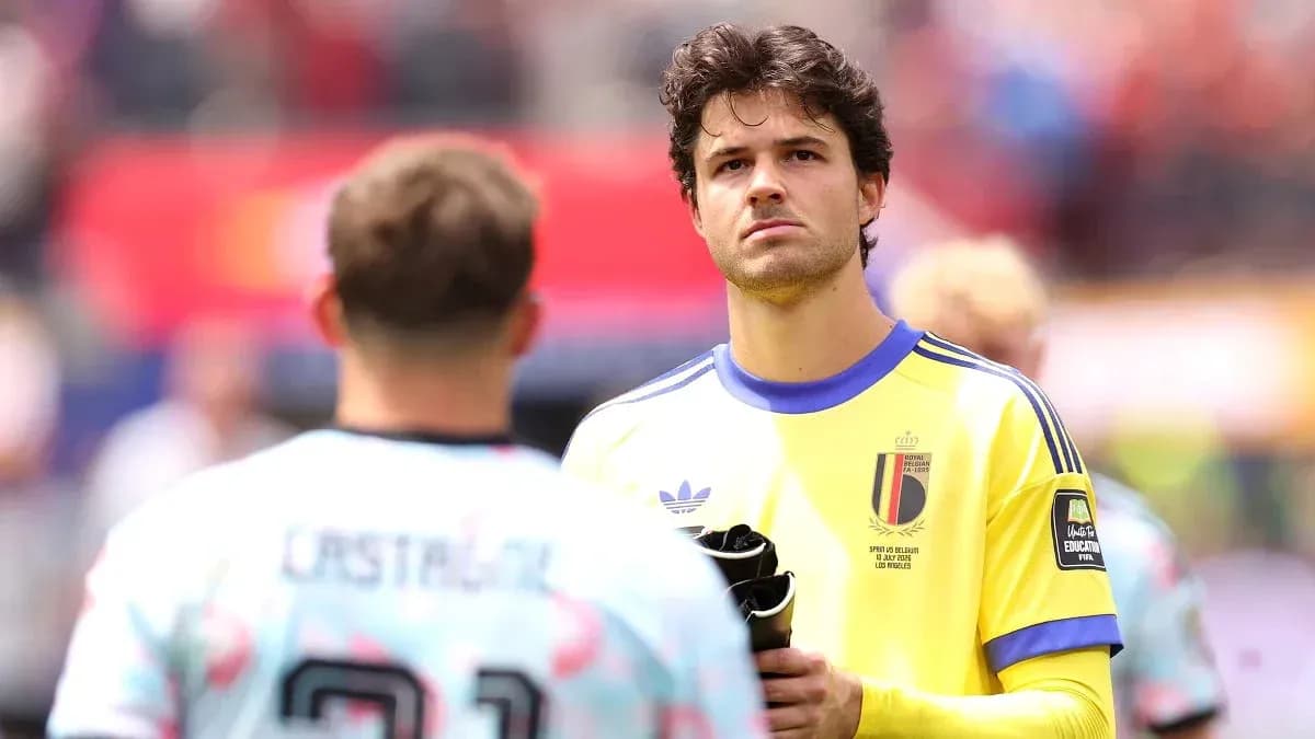 Goalkeeper in yellow jersey during match preparation