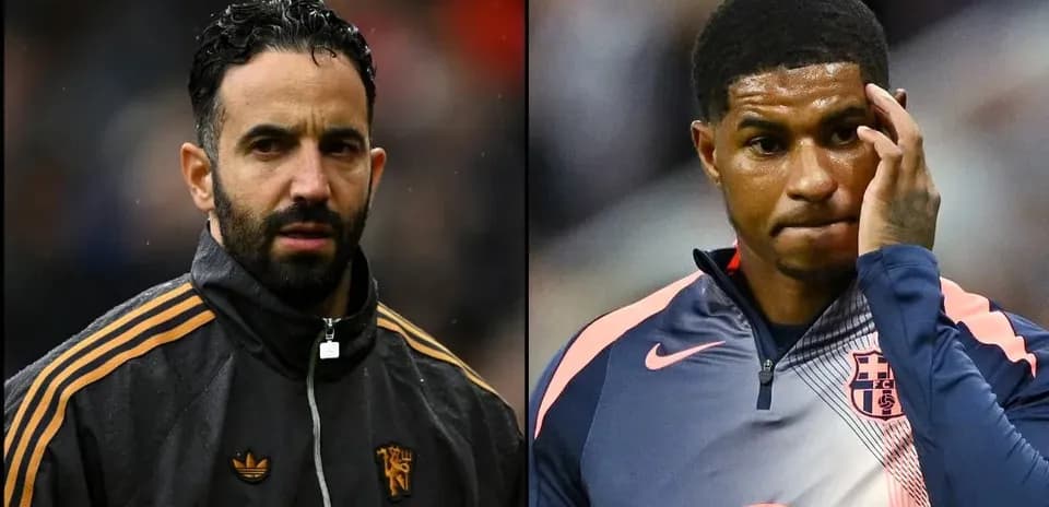 Two football players in training gear looking concerned