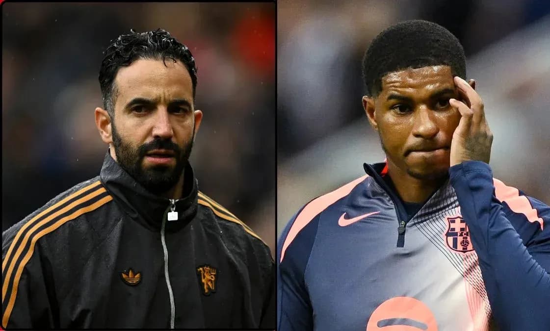 Two football players in training gear looking concerned