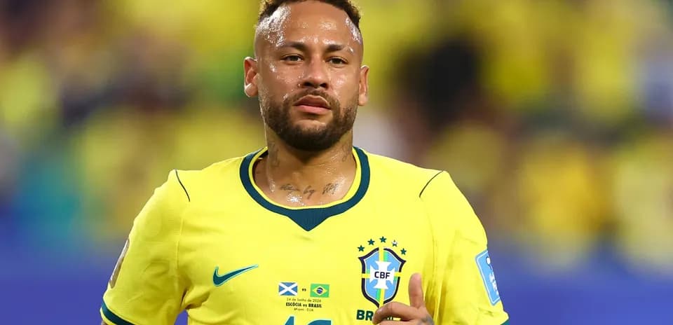Neymar playing for Brazil during a match