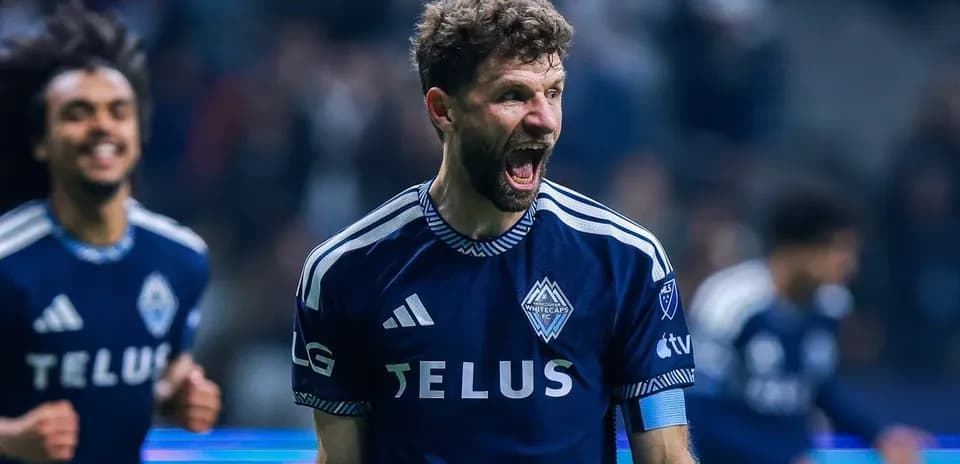 Vancouver Whitecaps player celebrating a goal