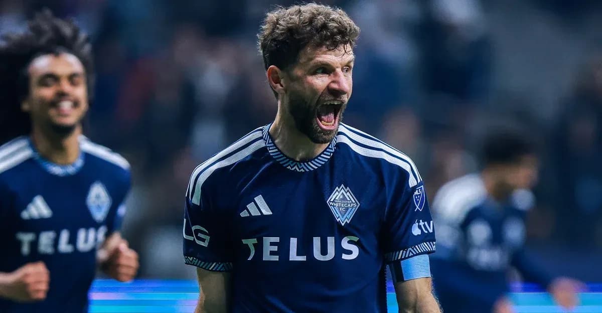 Vancouver Whitecaps player celebrating a goal