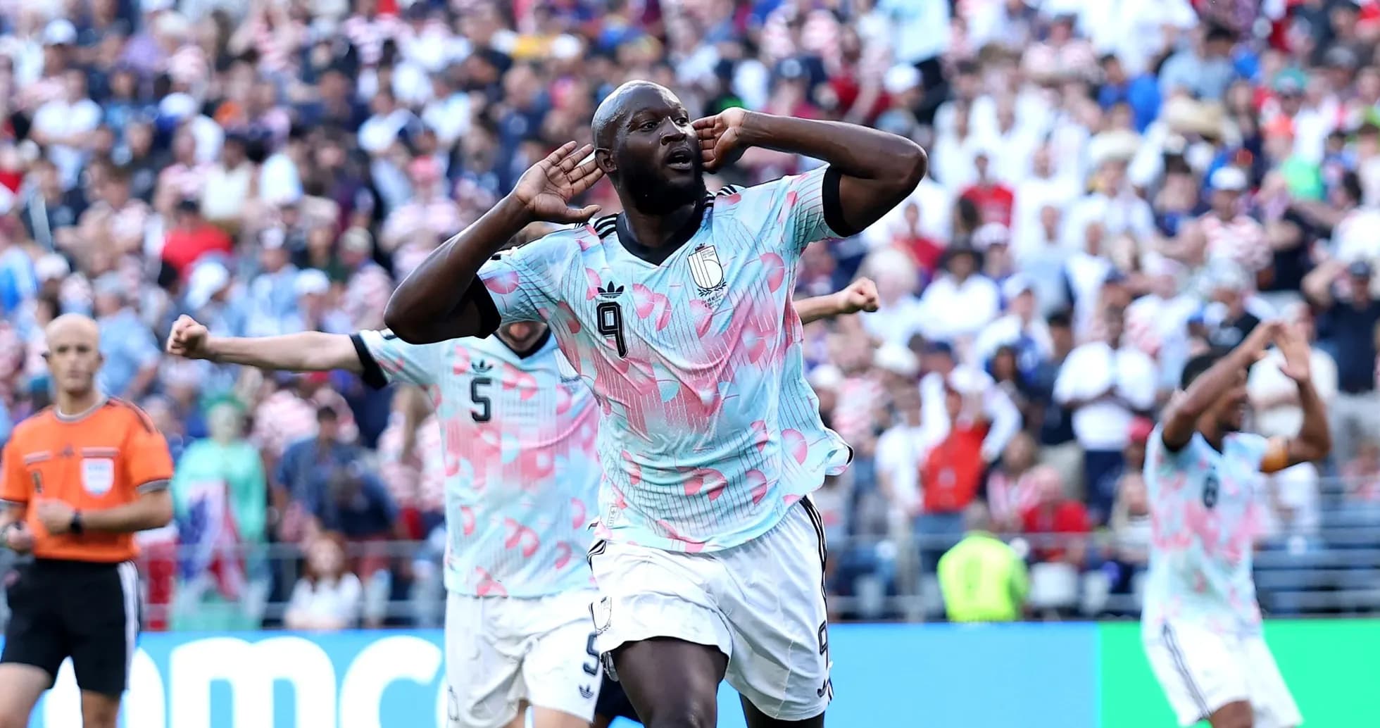 Romelu Lukaku celebrating a goal during a match