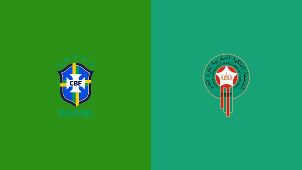 Logos of Brazil and Morocco national football teams
