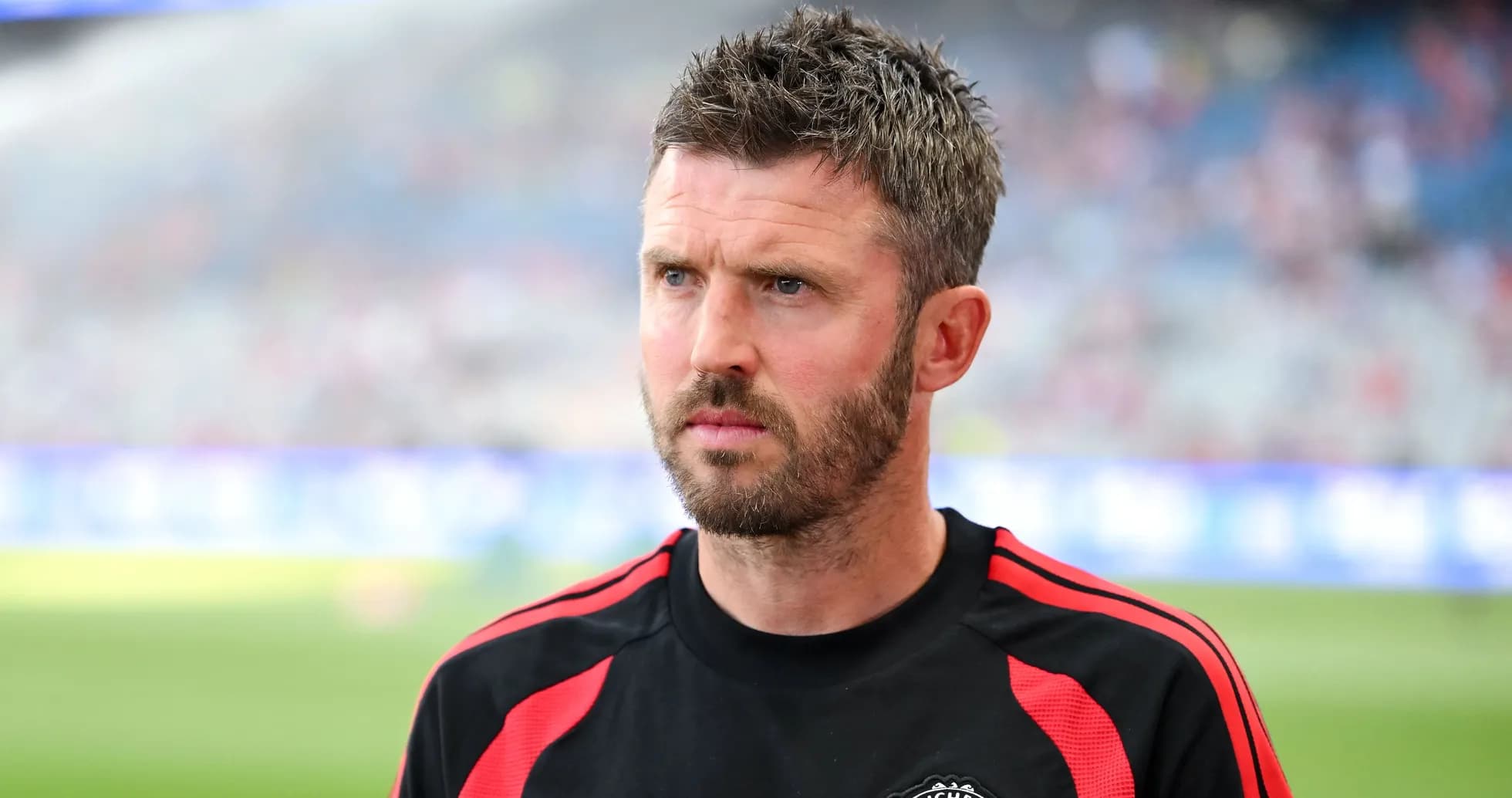 Manchester United coach during match preparation