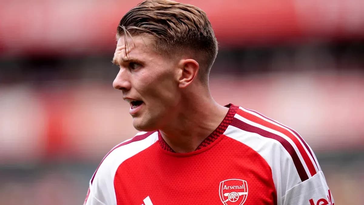 Arsenal player during match with focused expression