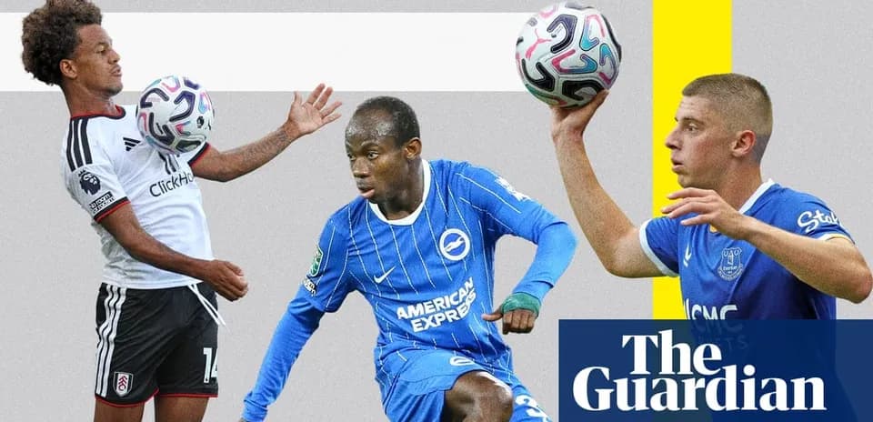 Three football players in action with balls