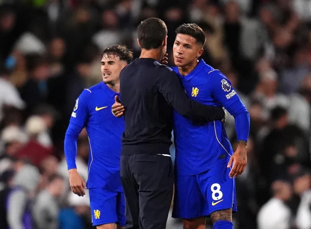 Chelsea players interacting after the match