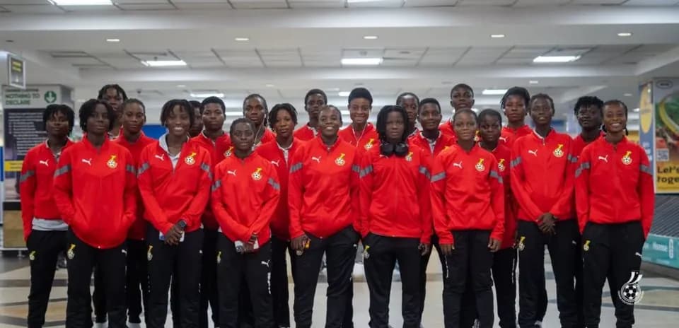 Ghana women's national football team in training gear