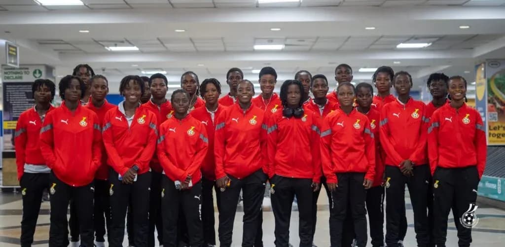 Ghana women's national football team in training gear