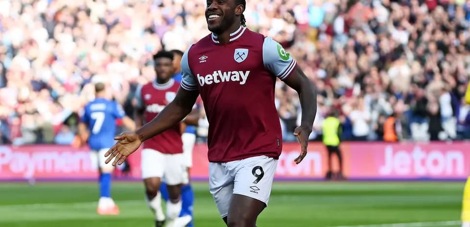 West Ham player celebrating a goal in stadium