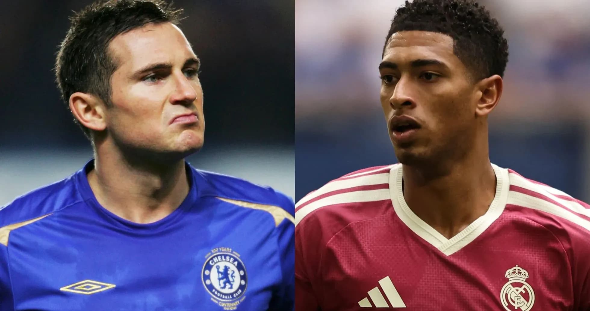 Frank Lampard and Eduardo Camavinga in football jerseys