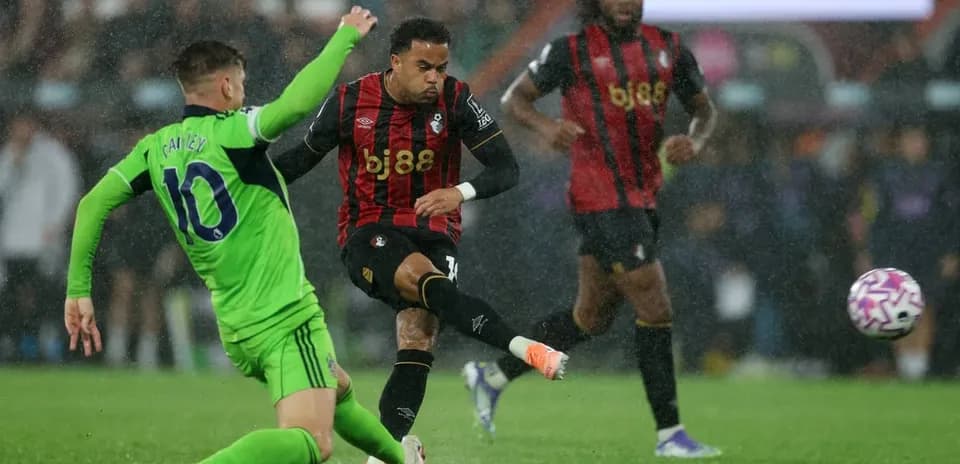 Fulham və Bournemouth oyununda futbolçular